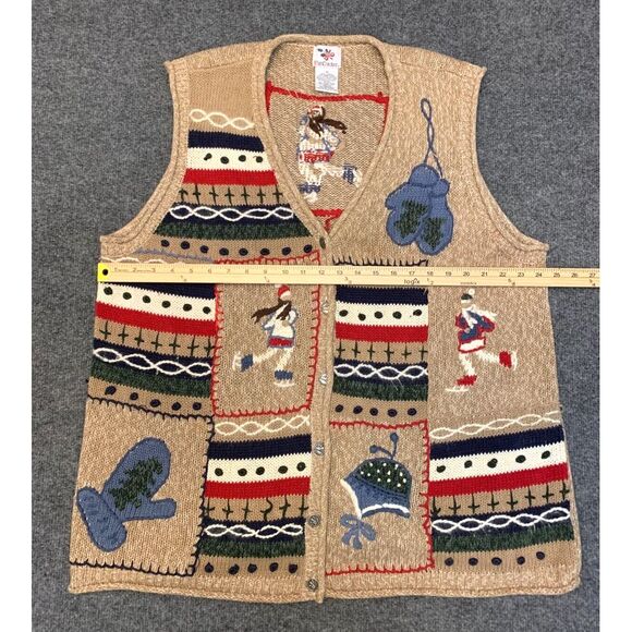 Vintage Nut Cracker Christmas Sweater Womens 2X Cardigan Vest Festive Noel - Picture 3 of 5